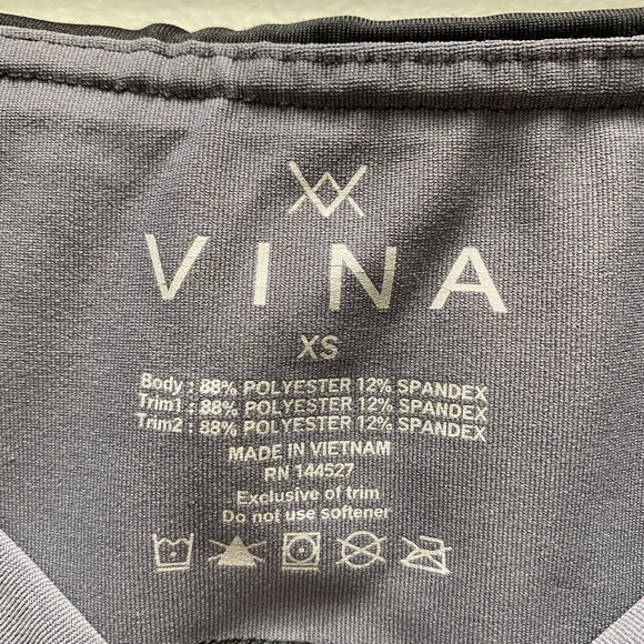 Vina Ombre Leggings Size XS Midrise Laser Cut Diamond Pattern Black Gray $98 - Picture 9 of 9